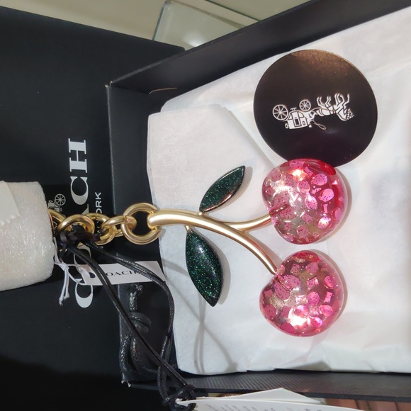 New! π πΈ Coach Signature Cherry ππ π πΈ Bag Charm - Picture 2 of 3